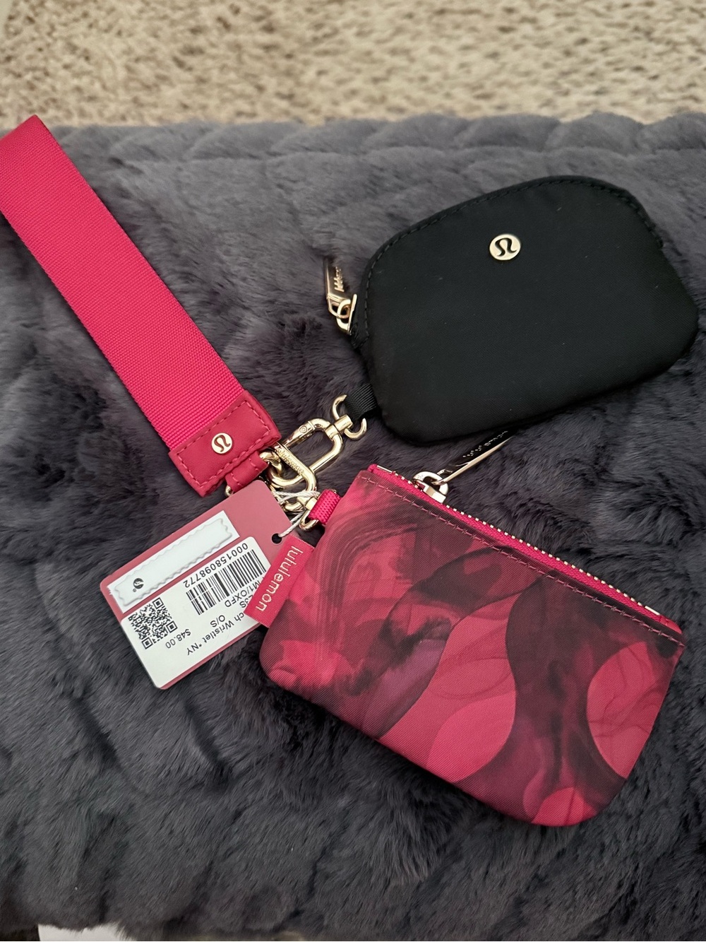 lululemon athletica Red and Black Dual Pouch Wristlet